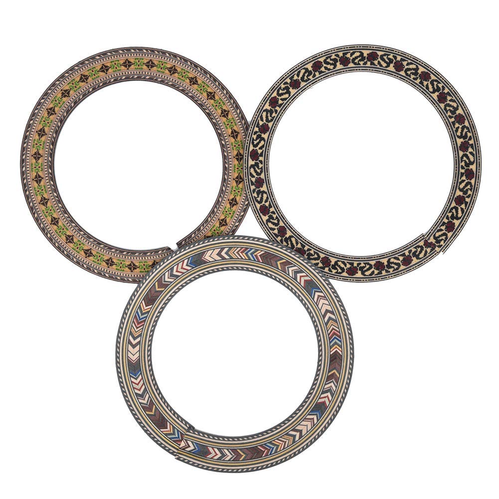 Bnineteenteam 3Pcs Wood Soundhole Rosette Inlay Sound Hole Decal for Acoustic Classical Guitar Parts Accessories